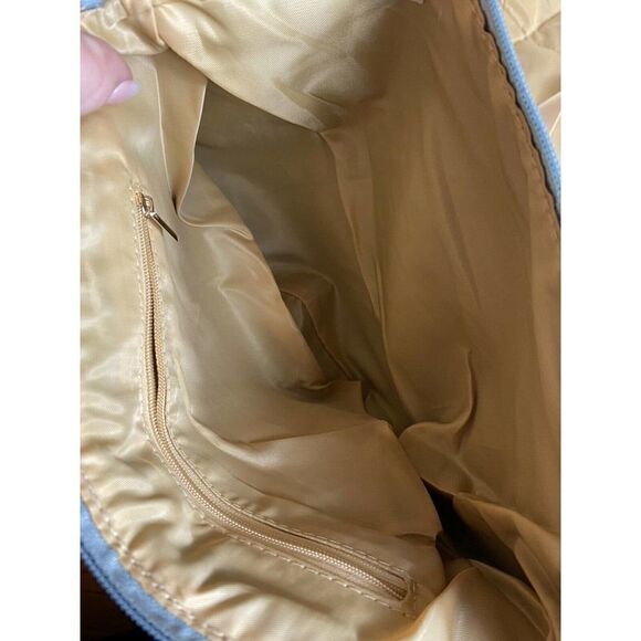 Beaulyn Leather Travel Changing Pad Blue Plaid Diaper Storage Wipes Case - Picture 6 of 10